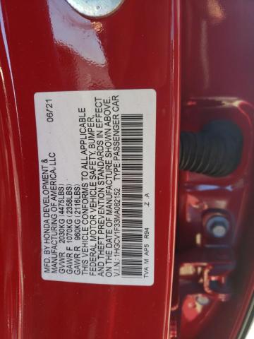 1HGCV1F33MA082152 - 2021 HONDA ACCORD SPORT RED photo 12