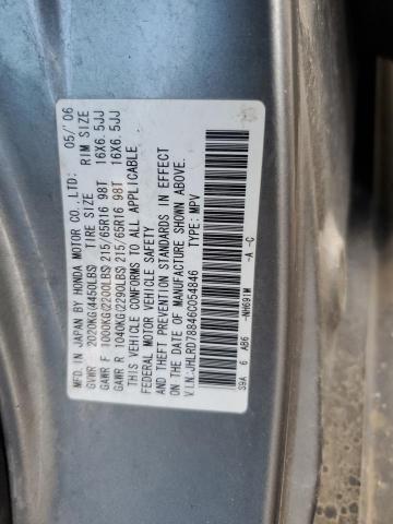 JHLRD78846C054846 - 2006 HONDA CR-V EX GRAY photo 13