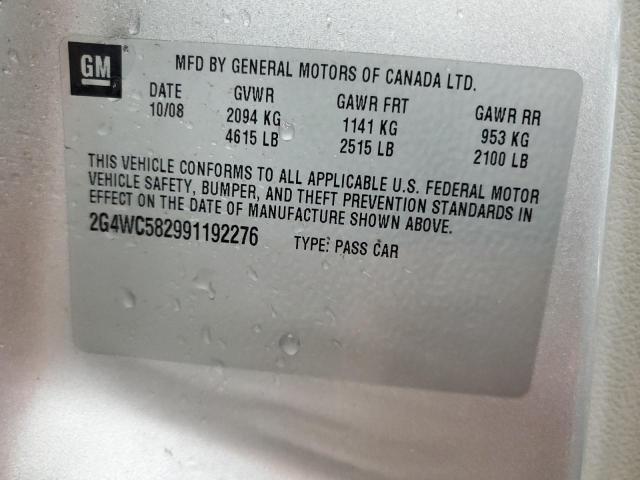 2G4WC582991192276 - 2009 BUICK LACROSSE CX Серебристый фото 12