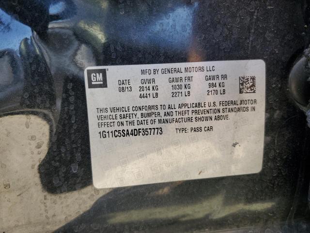 1G11C5SA4DF357773 - 2013 CHEVROLET MALIBU 1LT BLACK photo 12