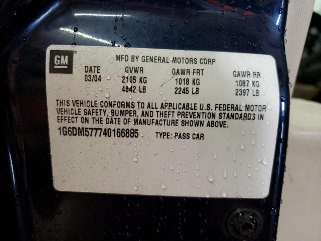 1G6DM577740166885 - 2004 CADILLAC CTS BLUE photo 12