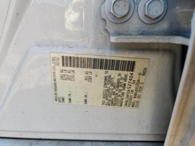 1N4AL2AP5CN527404 - 2012 NISSAN ALTIMA BASE WHITE photo 13