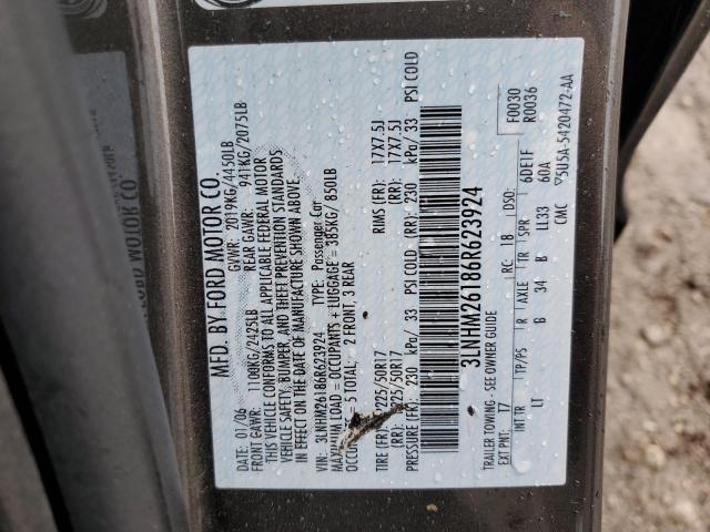 3LNHM26186R623924 - 2006 LINCOLN ZEPHYR GRAY photo 12