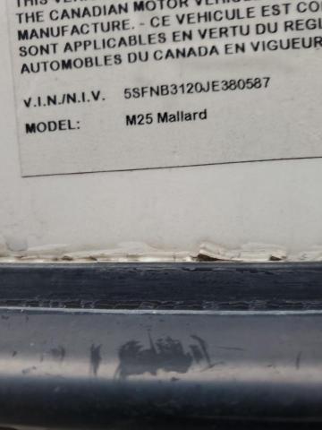 5SFNB3120JE380587 - 2018 HRTL MALLARD 白色 照片 10