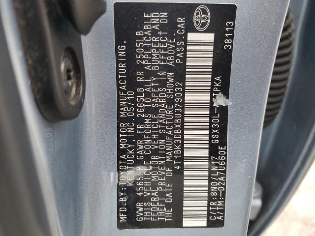 4T1BK3DBXBU379032 - 2011 TOYOTA AVALON BASE 蓝色 照片 12