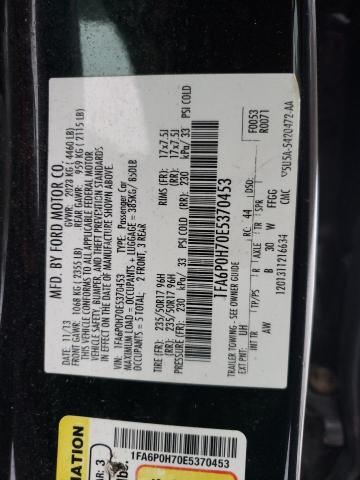 1FA6P0H70E5370453 - 2014 FORD FUSION SE BLACK photo 12