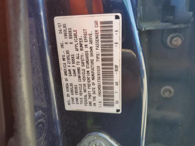1HGCM56177A161031 - 2007 HONDA ACCORD VALUE BLUE photo 12