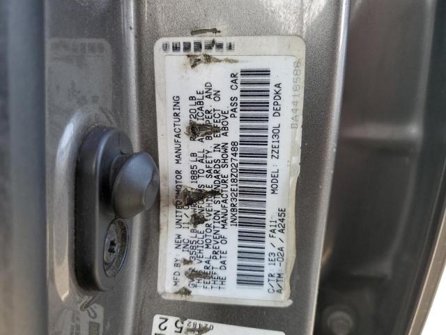 1NXBR32E18Z027488 - 2008 TOYOTA COROLLA CE GRAY photo 12