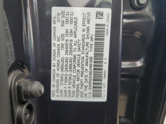 2HKRW2H88JH661968 - 2018 HONDA CR-V EXL CHARCOAL photo 14