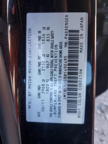 JM1BL1UG8B1492495 - 2011 MAZDA 3 I BLACK photo 12