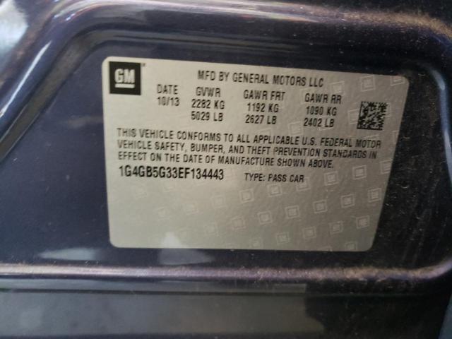 1G4GB5G33EF134443 - 2014 BUICK LACROSSE BLUE photo 13