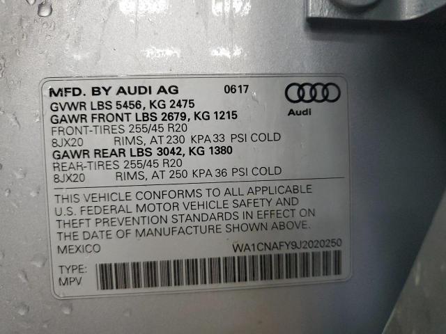 WA1CNAFY9J2020250 - 2018 AUDI Q5 PRESTIGE SILVER photo 13