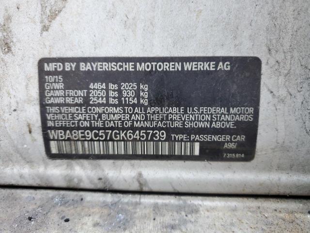 WBA8E9C57GK645739 - 2016 BMW 328 I SULEV WHITE photo 12