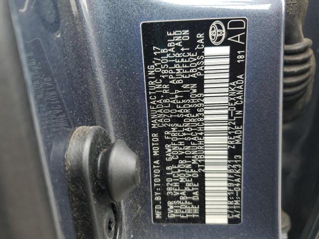 2T1BURHE4HC836929 - 2017 TOYOTA COROLLA L GRAY photo 12