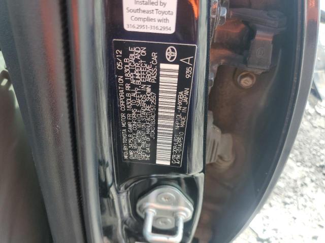 JTDKDTB34C1512557 - 2012 TOYOTA PRIUS C BLACK photo 12