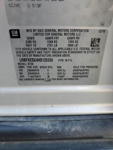 LRBFXESX4HD125339 - 2017 BUICK ENVISION PREMIUM 银色 照片 13