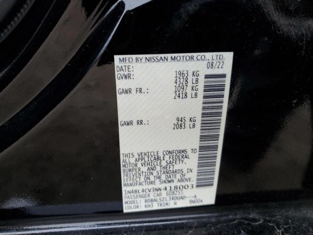 1N4BL4CV3NN418003 - 2022 NISSAN ALTIMA SR BLACK photo 12