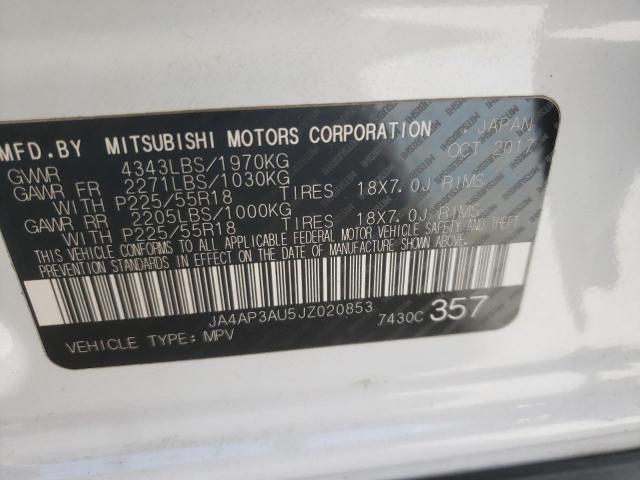 JA4AP3AU5JZ020853 - 2018 MITSUBISHI OUTLANDER ES WHITE photo 13