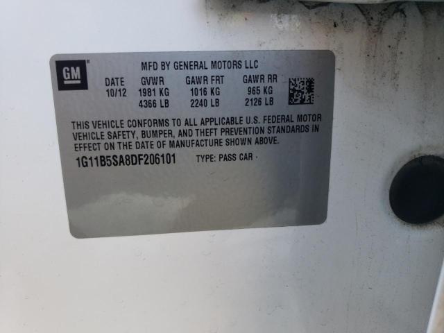 1G11B5SA8DF206101 - 2013 CHEVROLET MALIBU LS Білий фото 12