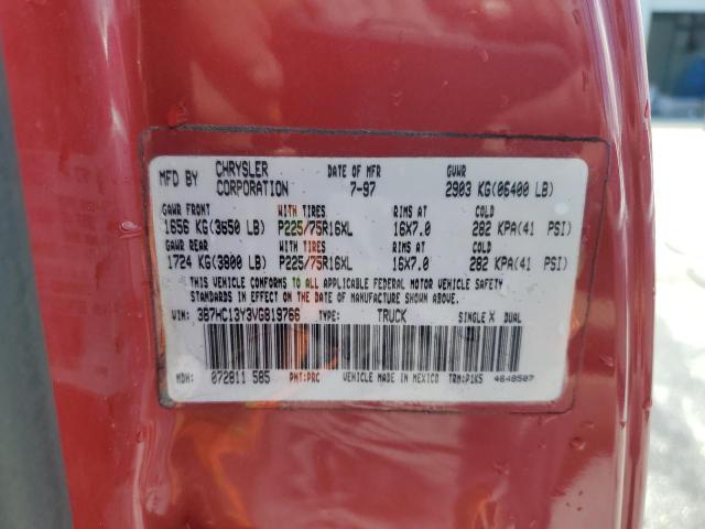 3B7HC13Y3VG819766 - 1997 DODGE RAM 1500 RED photo 12