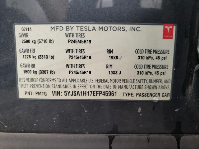 5YJSA1H17EFP45961 - 2014 TESLA MODEL S Boz foto 13