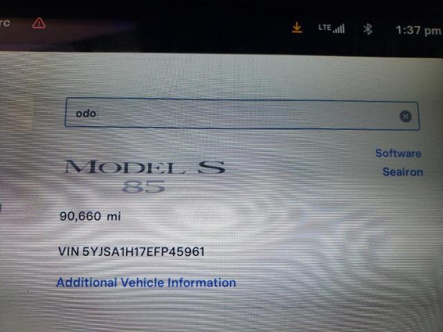 5YJSA1H17EFP45961 - 2014 TESLA MODEL S Boz foto 9