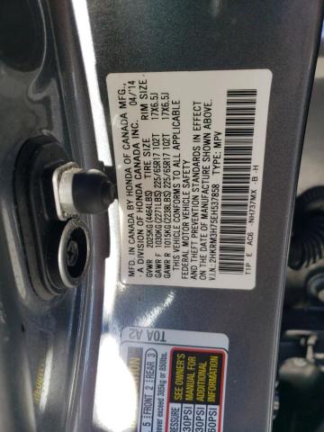 2HKRM3H75EH537858 - 2014 HONDA CR-V EXL GRAY photo 13