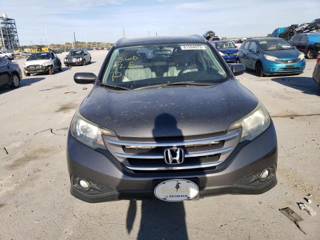 2HKRM3H75EH537858 - 2014 HONDA CR-V EXL GRAY photo 5