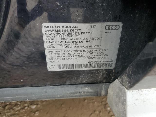 WA1BNAFY7J2097047 - 2018 AUDI Q5 PREMIUM PLUS BLUE photo 13