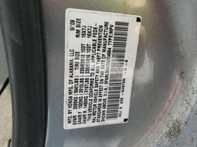 5FNRL38419B004984 - 2009 HONDA ODYSSEY EX TEAL photo 13