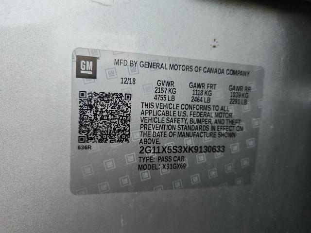 2G11X5S3XK9130633 - 2019 CHEVROLET IMPALA LS Күміс фото 12