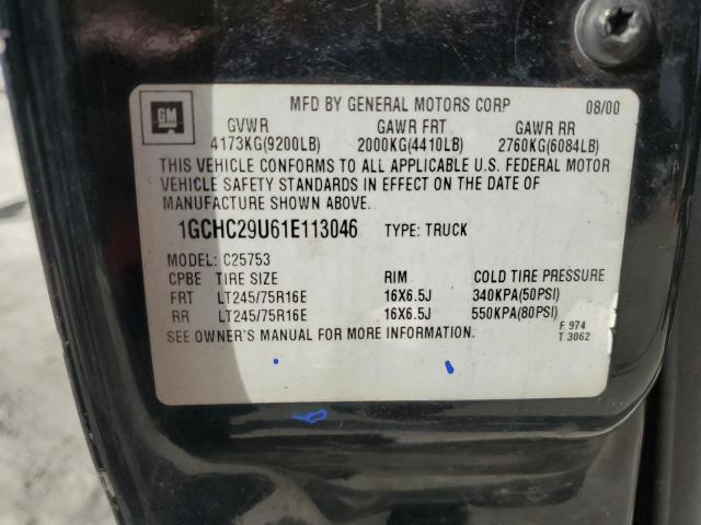 1GCHC29U61E113046 - 2001 CHEVROLET SILVERADO C2500 HEAVY DUTY BLACK photo 12