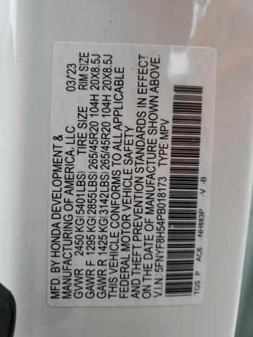 5FNYF8H54PB018173 - 2023 HONDA PASSPORT EXL Blanco foto 12