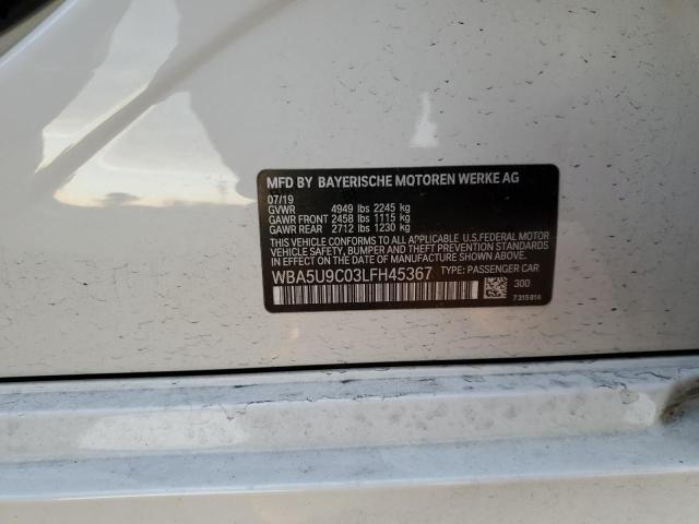 WBA5U9C03LFH45367 - 2020 BMW M340XI WHITE photo 12