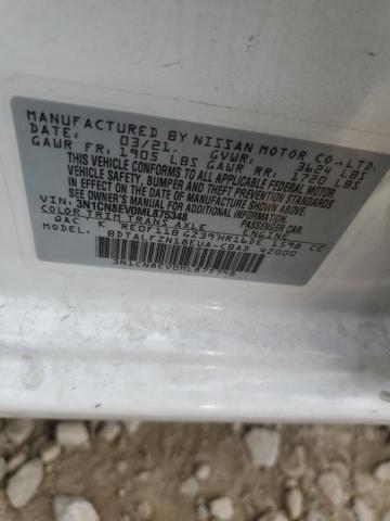 3N1CN8EV0ML875348 - 2021 NISSAN VERSA SV WHITE photo 13