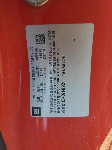 2G1FB1E3XD9142969 - 2013 CHEVROLET CAMARO LT წითელი ფოტო 13