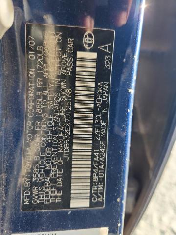 JTDBR32EX70125168 - 2007 TOYOTA COROLLA CE Синій фото 12