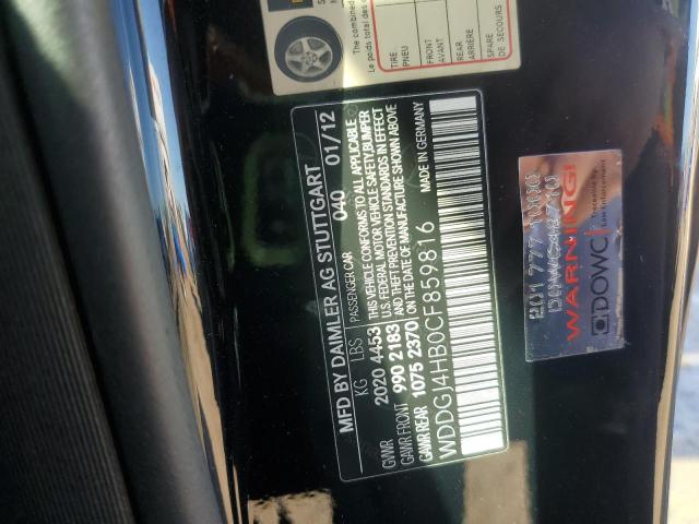 WDDGJ4HB0CF859816 - 2012 MERCEDES-BENZ C 250 BLACK photo 12