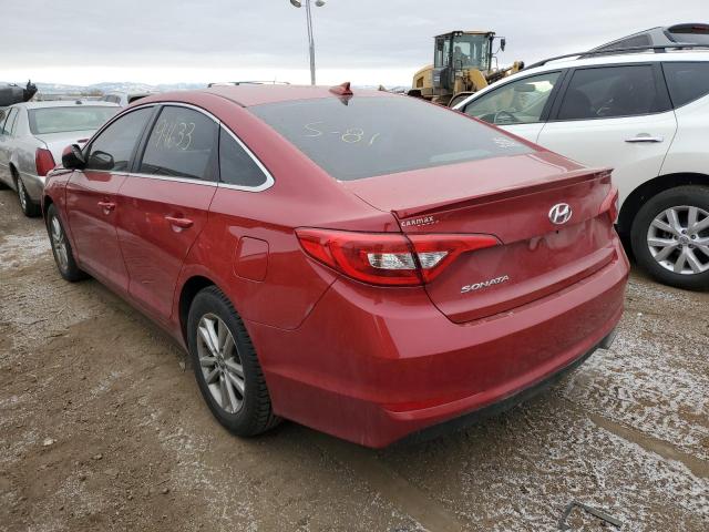 5NPE24AF0HH554809 - 2017 HYUNDAI SONATA SE RED photo 2