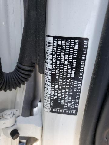 3VWFP7AT5CM644292 - 2012 VOLKSWAGEN BEETLE WHITE photo 12