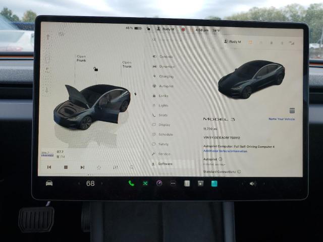 5YJ3E1EA0RF758912 - 2024 TESLA MODEL 3 გრაფიტი ფოტო 9