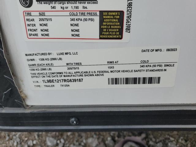 1L9BE1217RG639187 - 2024 UTILITY TRAILER Blanco foto 10