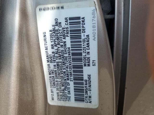 2T1BR12EX2C524634 - 2002 TOYOTA COROLLA CE BEIGE photo 13