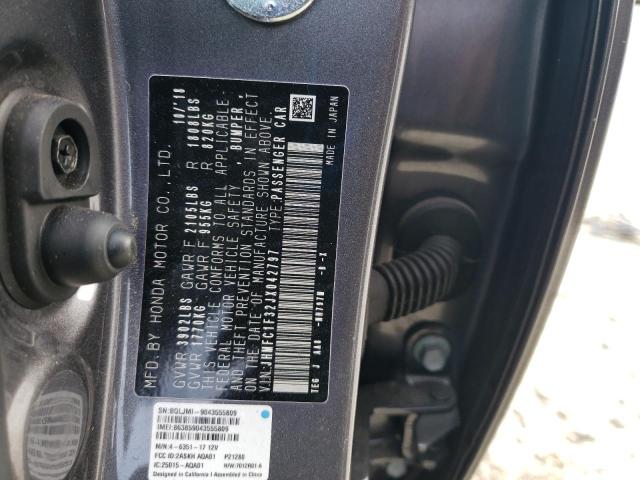 JHMFC1F32JX042797 - 2018 HONDA CIVIC EX GRAY photo 12