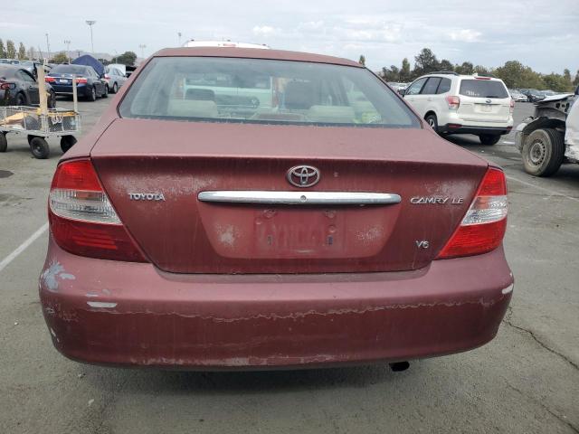 4T1BF32K82U031396 - 2002 TOYOTA CAMRY LE ბურგუნდია ფოტო 6