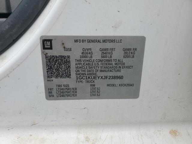 1GC1KUEYXJF238960 - 2018 CHEVROLET SILVERADO K2500 HEAVY DUTY WHITE photo 12