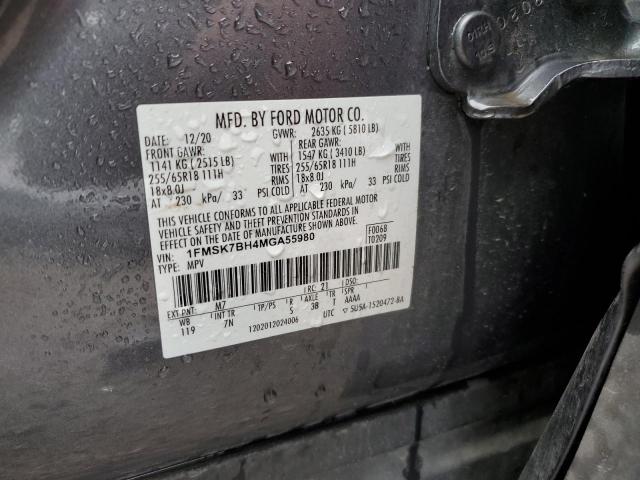 1FMSK7BH4MGA55980 - 2021 FORD EXPLORER SILVER photo 14