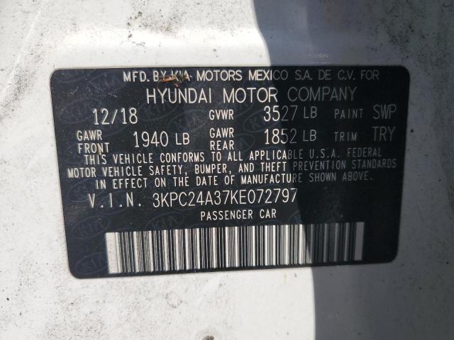 3KPC24A37KE072797 - 2019 HYUNDAI ACCENT SE Blanc photo 13