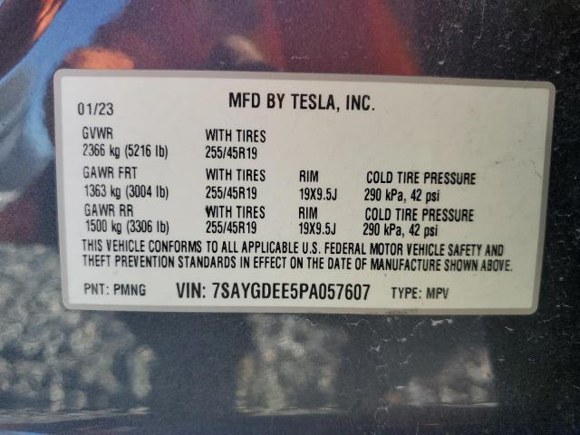 7SAYGDEE5PA057607 - 2023 TESLA MODEL Y Մոխրագույն լուսանկար 12