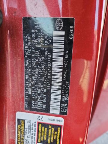 4T4BF3EK8AR028885 - 2010 TOYOTA CAMRY BASE Kırmızı fotoğraf 12